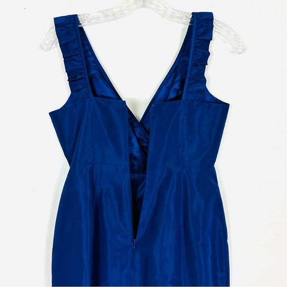 J. CREW Women’s 100% Silk Deep Navy Indigo Cocktail Dress Ruffle Detail, Size 2P - Picture 8 of 9